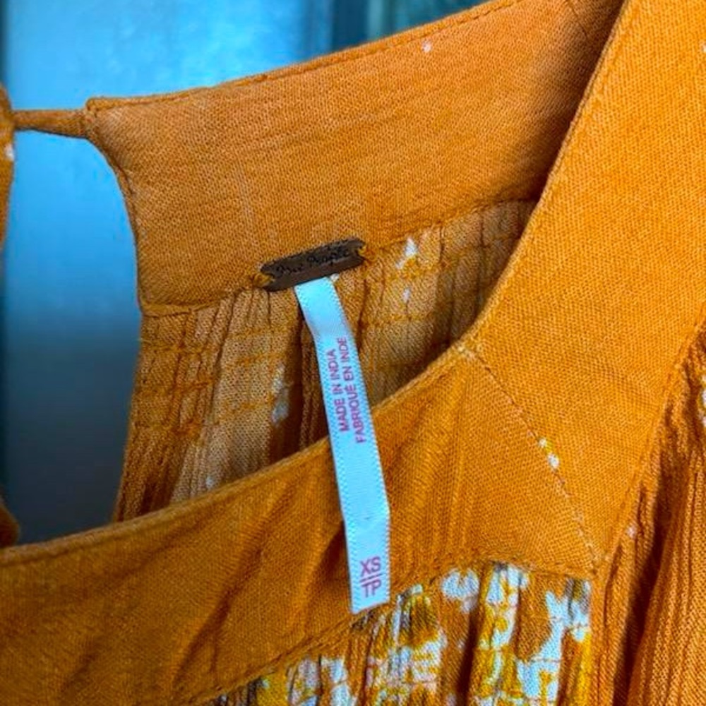 Free People Orange and Yellow Floral Tunic Dress - Picture 12 of 14